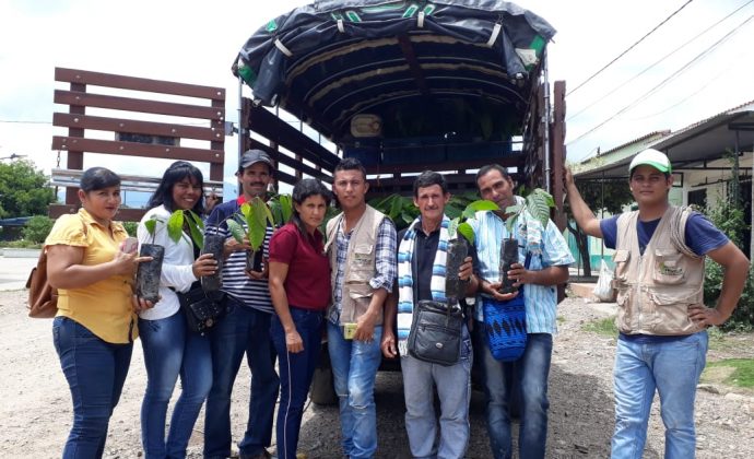 Entrega insumos y Capacitación componente ambiental (compostaje) para cultivo de cacao alianza productiva Aprocasur San Alberto. Vereda La Cumbre